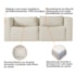 Sofá 2 Lugares Billy 150cm Orgânico Luxo Recepção Bouclé Bege