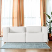 Sofá 2 Lugares Billy 150cm Orgânico Luxo Recepção Bouclé Branco