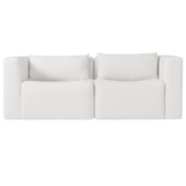 Sofá 2 Lugares Billy 150cm Orgânico Luxo Recepção Bouclé Branco