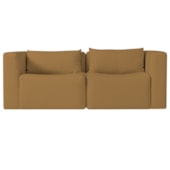 Sofá 2 Lugares Billy 150cm Orgânico Luxo Recepção Bouclé Caramelo