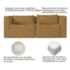 Sofá 2 Lugares Billy 150cm Orgânico Luxo Recepção Bouclé Caramelo