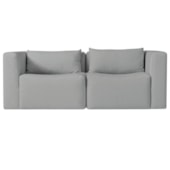 Sofá 2 Lugares Billy 150cm Orgânico Luxo Recepção Bouclé Cinza