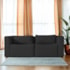 Sofá 2 Lugares Billy 150cm Orgânico Luxo Recepção Bouclé Preto