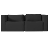 Sofá 2 Lugares Billy 150cm Orgânico Luxo Recepção Bouclé Preto