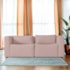 Sofá 2 Lugares Billy 150cm Orgânico Luxo Recepção Bouclé Rosé