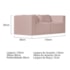 Sofá 2 Lugares Billy 150cm Orgânico Luxo Recepção Bouclé Rosé