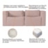 Sofá 2 Lugares Billy 150cm Orgânico Luxo Recepção Bouclé Rosé
