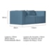 Sofá 2 Lugares Billy 150cm Orgânico Luxo Recepção Linho Azul Royal