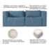 Sofá 2 Lugares Billy 150cm Orgânico Luxo Recepção Linho Azul Royal