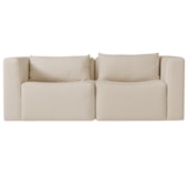Sofá 2 Lugares Billy 150cm Orgânico Luxo Recepção Linho Bege