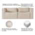 Sofá 2 Lugares Billy 150cm Orgânico Luxo Recepção Linho Bege