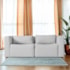 Sofá 2 Lugares Billy 150cm Orgânico Luxo Recepção Linho Cinza Claro