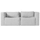 Sofá 2 Lugares Billy 150cm Orgânico Luxo Recepção Linho Cinza Claro
