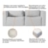 Sofá 2 Lugares Billy 150cm Orgânico Luxo Recepção Linho Cinza Claro