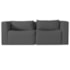 Sofá 2 Lugares Billy 150cm Orgânico Luxo Recepção Linho Cinza Escuro