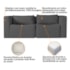 Sofá 2 Lugares Billy 150cm Orgânico Luxo Recepção Linho Cinza Escuro