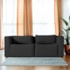 Sofá 2 Lugares Billy 150cm Orgânico Luxo Recepção Linho Preto