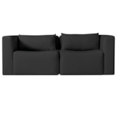 Sofá 2 Lugares Billy 150cm Orgânico Luxo Recepção Linho Preto