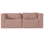 Sofá 2 Lugares Billy 150cm Orgânico Luxo Recepção Linho Rosé