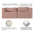 Sofá 2 Lugares Billy 150cm Orgânico Luxo Recepção Linho Rosé