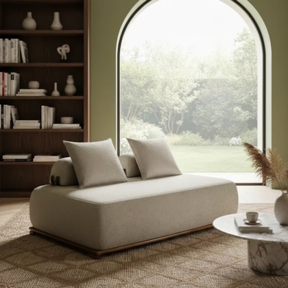 Sofá 2 Lugares Decoração Lazer Sala Ibiza SPZ 160cm Bouclé Bege