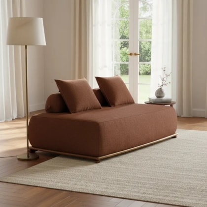 Sofá 2 Lugares Decoração Lazer Sala Ibiza SPZ 160cm Bouclé Terracota