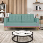 Sofá 2 Lugares Dubai Suede Azul Ciano - Amarena Móveis