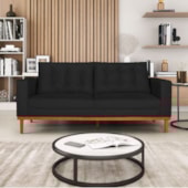 Sofá 2 Lugares Dubai Suede Preto - Amarena Móveis