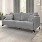 Sofá 2 Lugares Escritório Recepção Calypso SPZ 160cm Linho Cinza