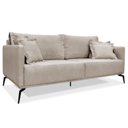 Sofá 2 Lugares Escritório Recepção Calypso SPZ 160cm Linho Rústico Areia