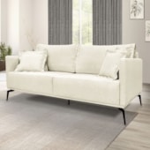 Sofá 2 Lugares Escritório Recepção Calypso SPZ 160cm Linho Rústico Natural