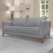 Sofá 2 Lugares Escritório Recepção Sala Dinamarca SPZ 170cm Linho Cinza