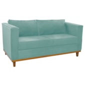 Sofá 2 Lugares Europa Suede Azul Tiffany AM Decor