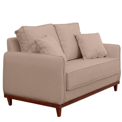 Sofá 2 Lugares Sala de Estar Recepção Luxo Conforto Benny 140cm Linho Bege