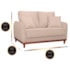 Sofá 2 Lugares Sala de Estar Recepção Luxo Conforto Benny 140cm Linho Bege