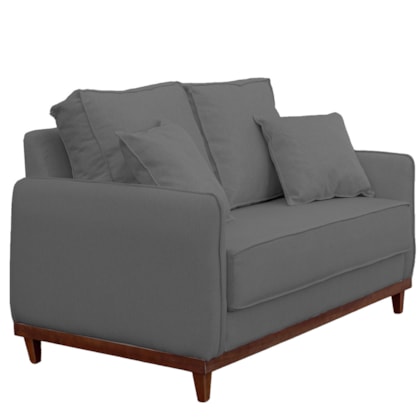 Sofá 2 Lugares Sala de Estar Recepção Luxo Conforto Benny 140cm Linho Cinza