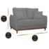 Sofá 2 Lugares Sala de Estar Recepção Luxo Conforto Benny 140cm Linho Cinza