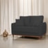 Sofá 2 Lugares Sala de Estar Recepção Luxo Conforto Benny 140cm Linho Preto