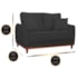 Sofá 2 Lugares Sala de Estar Recepção Luxo Conforto Benny 140cm Linho Preto