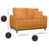Sofá 2 Lugares Sala de Estar Recepção Luxo Conforto Benny 140cm Linho Terracota