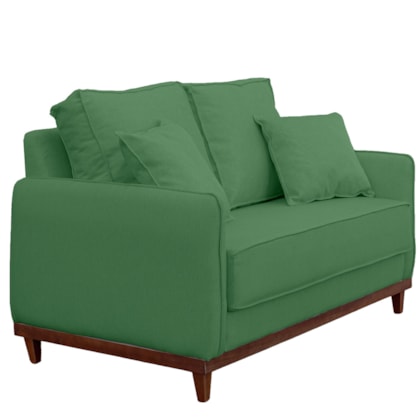 Sofá 2 Lugares Sala de Estar Recepção Luxo Conforto Benny 140cm Linho Verde