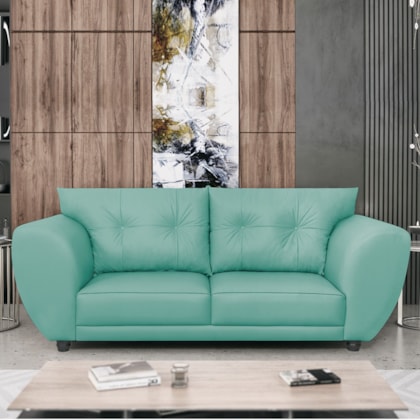 Sofá 2 Lugares Tulipa Suede Azul Ciano - Amarena Móveis