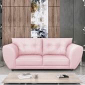 Sofá 2 Lugares Tulipa Suede Rosa Bebê - Amarena Móveis