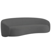 Sofá 3 Lugares 180 cm Orgânico Luxo Recepção Amore Linho Cinza Escuro