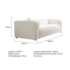 Sofá 3 Lugares 180cm Orgânico Luxo Recepção Cecília Bouclé  Branco - Amarena Móveis