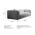 Sofá 3 Lugares 180cm Orgânico Luxo Recepção Cecília Bouclé  Cinza - Amarena Móveis