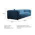 Sofá 3 Lugares 180cm Orgânico Luxo Recepção Cecília Linho Azul Royal - Amarena Móveis