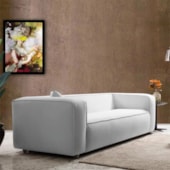 Sofá 3 Lugares 180cm Orgânico Luxo Recepção Cecília Linho Cinza Claro