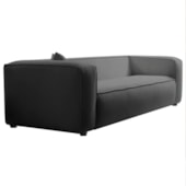 Sofá 3 Lugares 180cm Orgânico Luxo Recepção Cecília Linho Cinza Escuro - Amarena Móveis