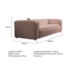 Sofá 3 Lugares 180cm Orgânico Luxo Recepção Cecília Linho Rose - Amarena Móveis